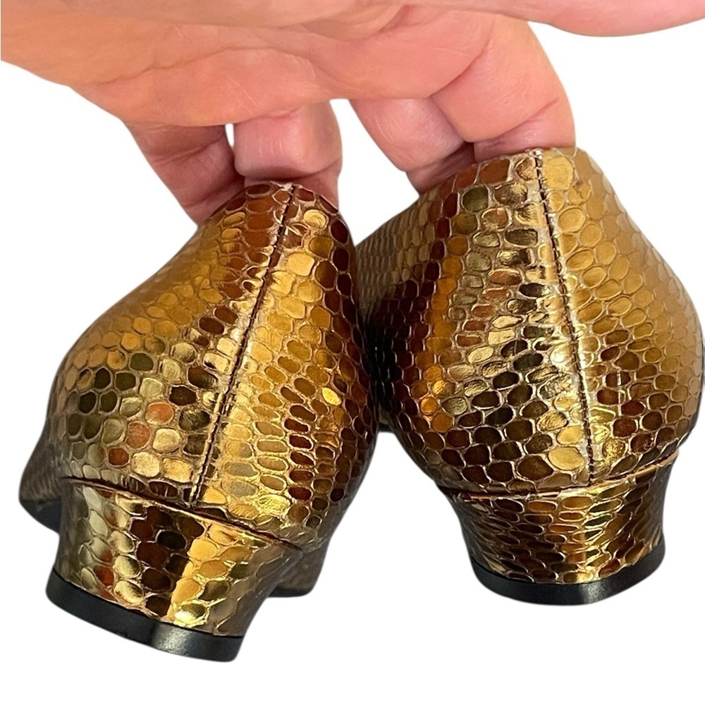 Miu Miu snake gold leather sandals size 37 1/2 - Picture 9 of 12